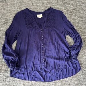 Maeve Rich Purple V-Neck Blouse